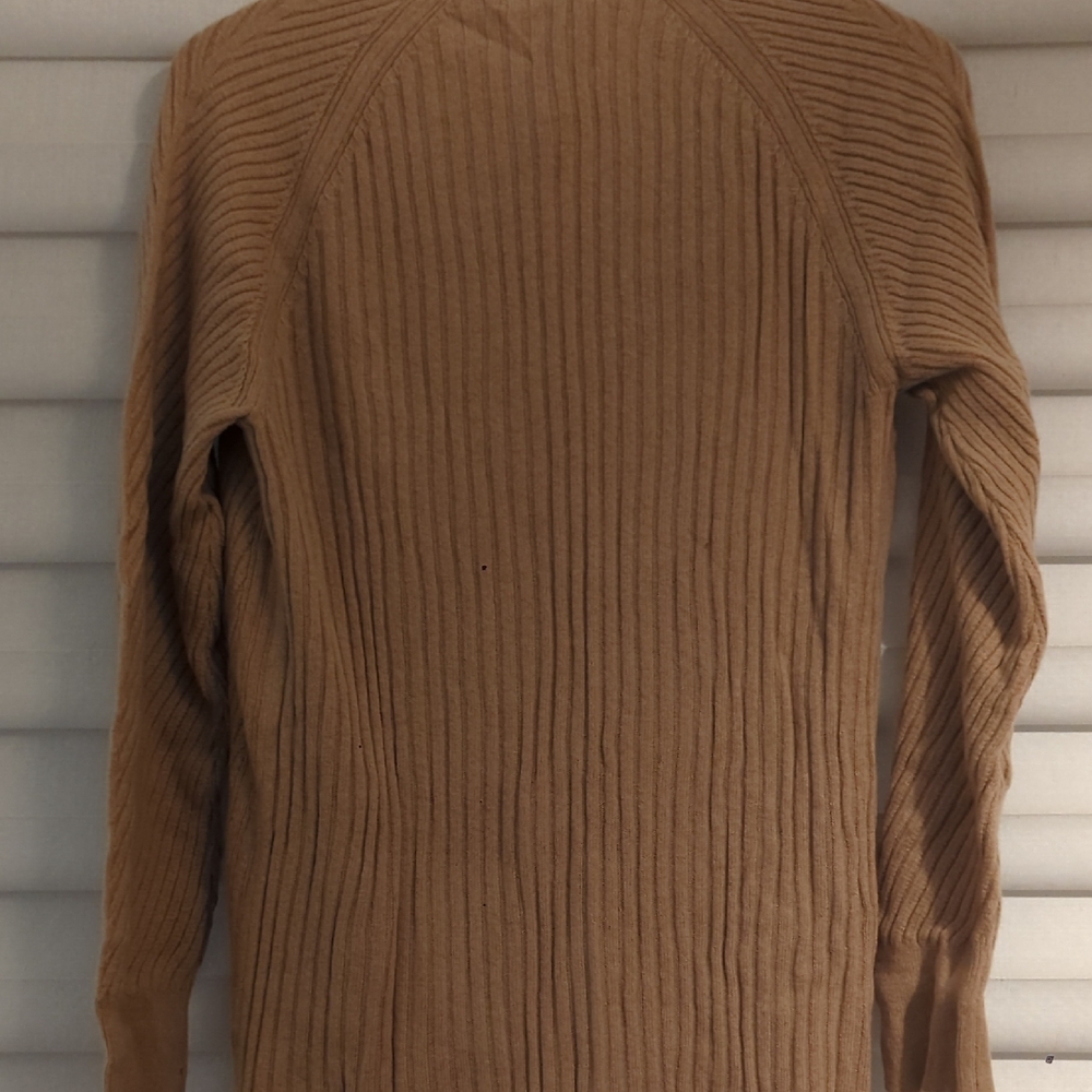 Banana Republic Camel Ribbed Knit Cardigan Italian Yarn Nwt - Picture 7 of 8